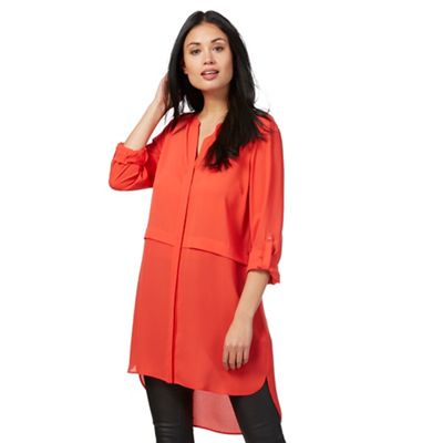 Red double layer longline tunic